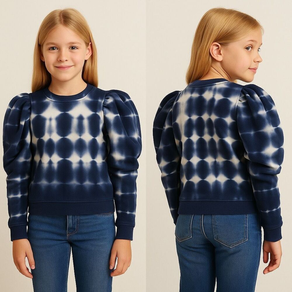 Ulla Johnson Girls Phoebe Shibori Tie Dye Sweater 10Y $135 Kids Pullover